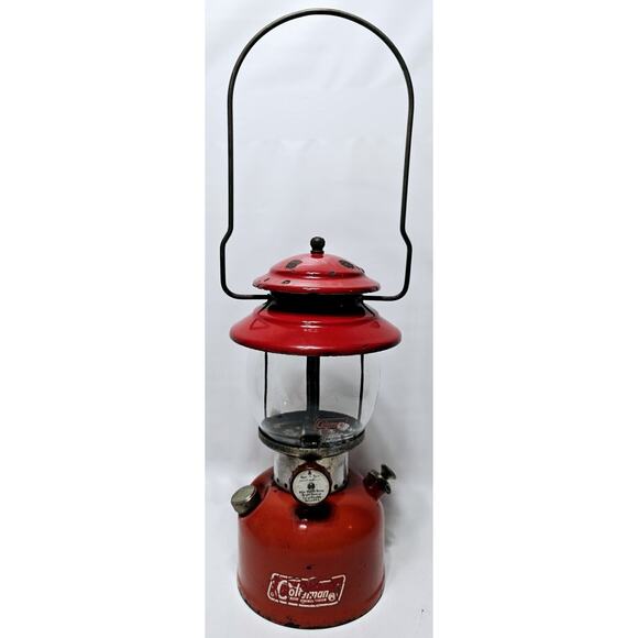 Vtg Coleman Red Camp Lantern 200A Single Mantle 8/70 Sunshine Of The Night WORKS - Picture 1 of 16
